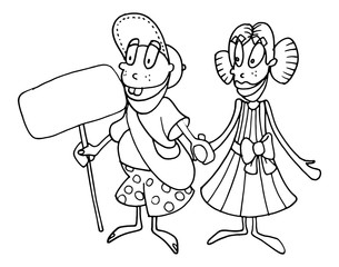 happy kids with banner