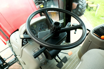 Modern tractor cabin interior