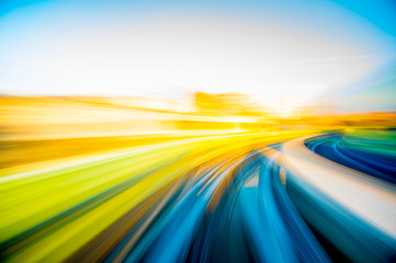 Speed motion in urban highway road tunnel