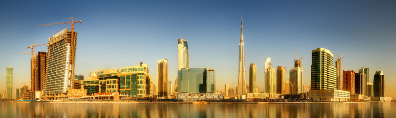 Naklejka premium Business bay of Dubai, UAE