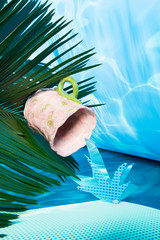 Cup and palm leaf, artwork