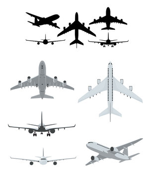 Airplane silhouettes collection