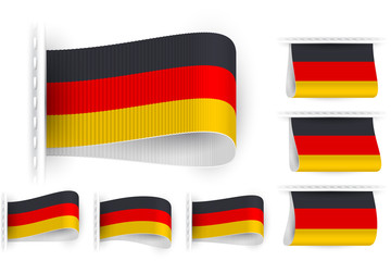 Obraz premium National state flag of Germany Deutschland; Sewn clothing label tag; Vector icon set flags Eps10