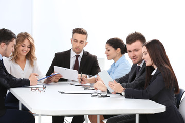 Group of business people working at office