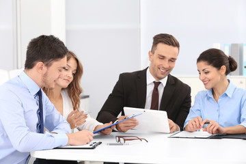 Group of business people working at office