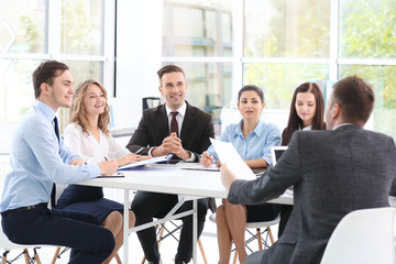 Group of business people working at office