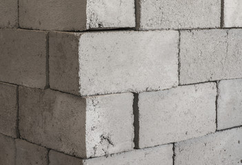 Gray concrete construction block