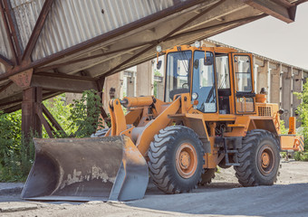 Fototapeta na wymiar bulldozer in the factory