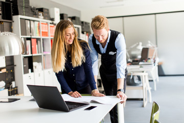 Young business couple