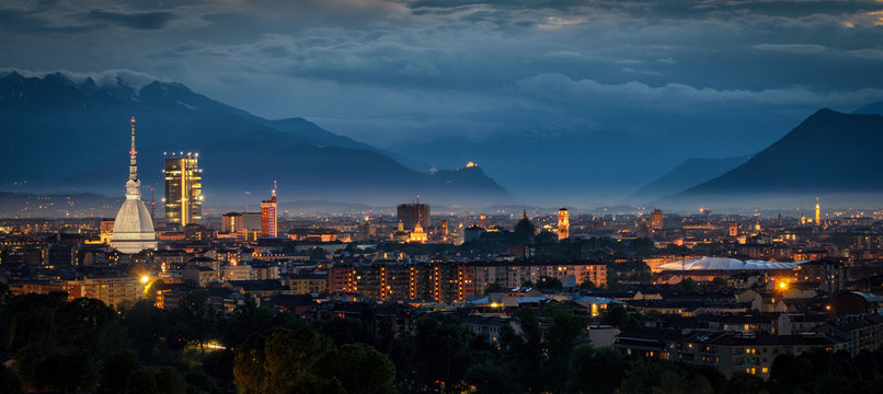 Turin (Torino) high definition panorama with all the city skylin
