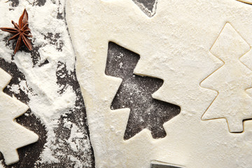 Making cookies for Christmas party, close up view