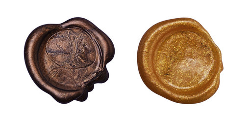 Set of golden wax seal