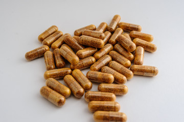 capsules in blister brown