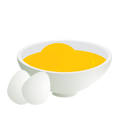 Bowl of egg yolks with eggs