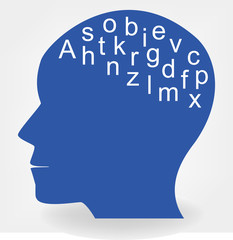 head and letters