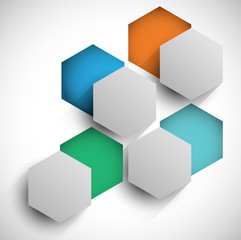 Fototapeta premium Paper cut hexagons, infographics element