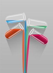 Mixing of different liquid substances infographics