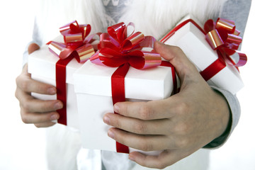 gift boxes in the children's hands