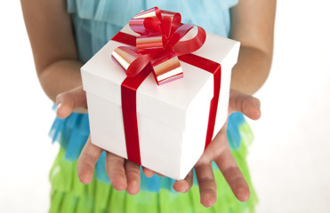 gift box in the children's hands