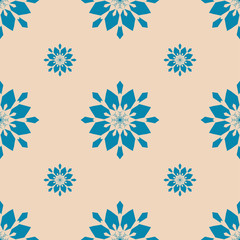 Christmas snowflakes seamless background. 