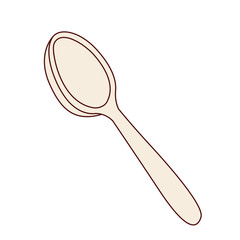Spoon icon. Cutlery dishware food restaurant and meal theme. Isolated design. Vector illustration