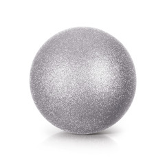 Silver Glitter ball 3D illustration on white background
