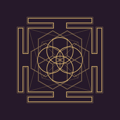 vector mandala sacred geometry illustration.