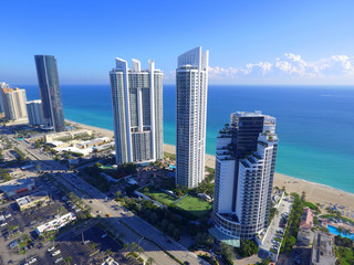 Aerial image Sunny Isles Beach highrise condominiums