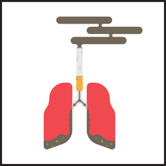 lungs and cigarette.Health effects of smoking