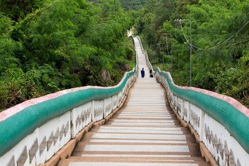 Fototapeta premium Long Buddhist temple stairs