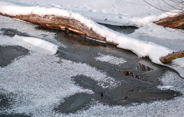 Bachlauf im Winter