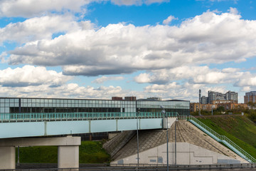 Fototapeta na wymiar Detail of railway bridge in Moscow, Russia