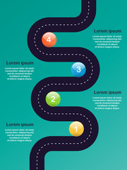 Road step diagram template. Vector EPS 10