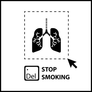 Harm about smoking.removal of lungs.Flat.poster Black-and-white