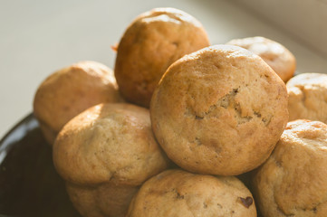 Fototapeta premium banana muffins freshly baked