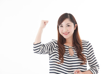 カジュアルポートレート・ミドル女性(白バック)