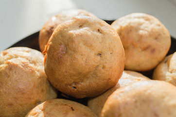 Fototapeta premium banana muffins freshly baked
