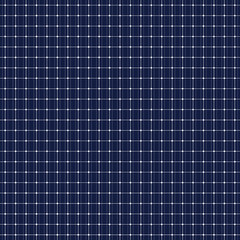 Solar panel seamless pattern. Power from the sun. Dark blue background. Environmental engineering. Save the planet. Vector illustration.