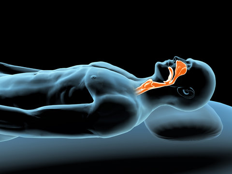 Reclining Man with X-ray Nose and Throat Highlight