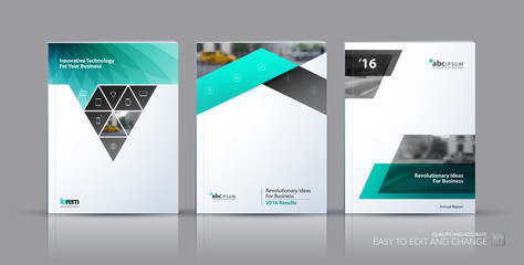 Business vector set. Brochure template layout, cover design annu