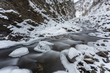 Obraz na płótnie Canvas mountain river in winter time