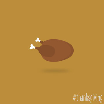 Thanksgiving turkey or chicken flat illustration