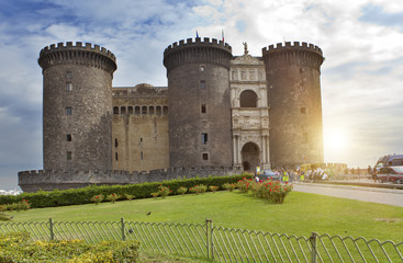 Fototapeta na wymiar Castel nuovo (New Castle) or Castle of Maschio Angioino in Naples, Italy.