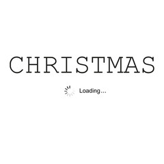 Happy New Year and Merry Christmas gift card. Vector illustration. Loading bar.