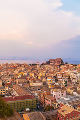 Fototapeta premium Aerial view on Corfu city