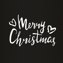 Christmas and New Year design lettering. Hand drawn sign for greeting card, invitation.