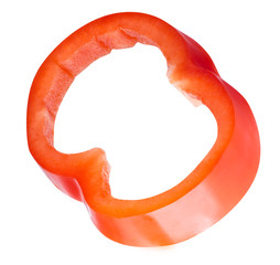 Slice pepper isolated on white background
