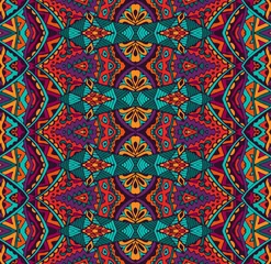 Schapenvacht deken met patroon Marokkaanse tegels etnisch geometrisch gestreept naadloos stampatroon