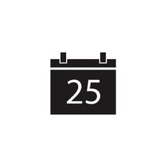 Christmas day, 25 December, twenty five calendar icon vector ill