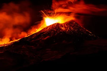 Papier Peint photo autocollant Volcan Éruption de l& 39 Etna - Catane, Sicile